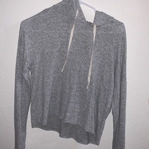 Gray light cozy long sleeve hoodie